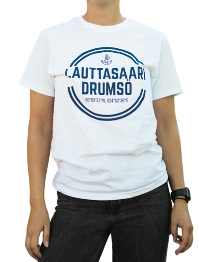 Lauttasaari t-shirt teepaita unisex, Valkoinen