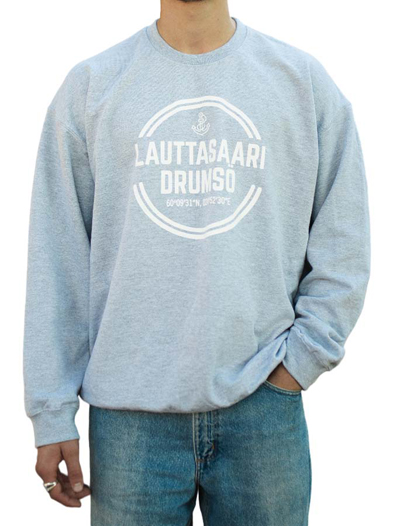 Lauttasaari Sweater College unisex, Vaaleanharmaa