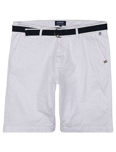 Belted Bermuda shorts, Valkoinen